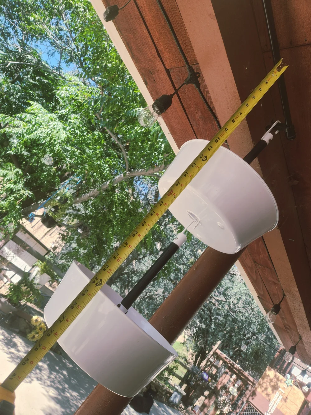 Tree Nest Sunny Round White Hanging  2 Tiered Planter - Stylish Vertical Storage